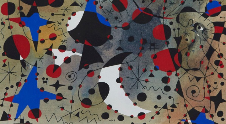 Tableau de Joan Miró - Constellation n°11 - Le chant du rossignol à minuit et la pluie matinale